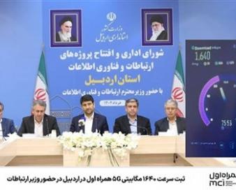ثبت سرعت 1640 مگابیتی 5G همراه اول در اردبیل