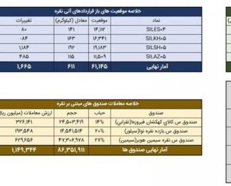معامله 744 کیلوگرم شمش نقره در بورس کالا