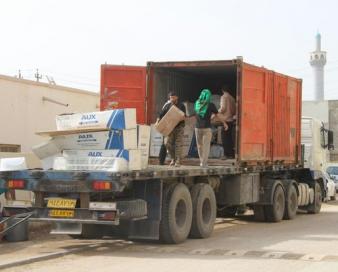 انجام تشریفات گمرکی خروج ۲۸۵۰ کامیون حامل تجهیزات مواکب در مرز مهران